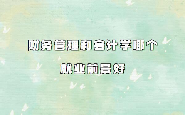 財(cái)務(wù)管理和會(huì)計(jì)的區(qū)別是什么,財(cái)務(wù)管理和會(huì)計(jì)學(xué)哪個(gè)就業(yè)前景好